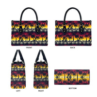 Hawaii Hibiscus Palm Tree Sunset Leather Bag Tropical Style - Polynesian Pride