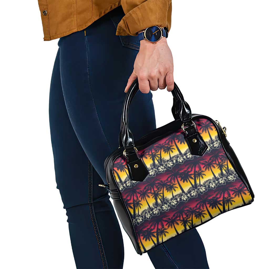 Hawaii Hibiscus Palm Tree Sunset Shoulder Handbag Tropical Style - Polynesian Pride