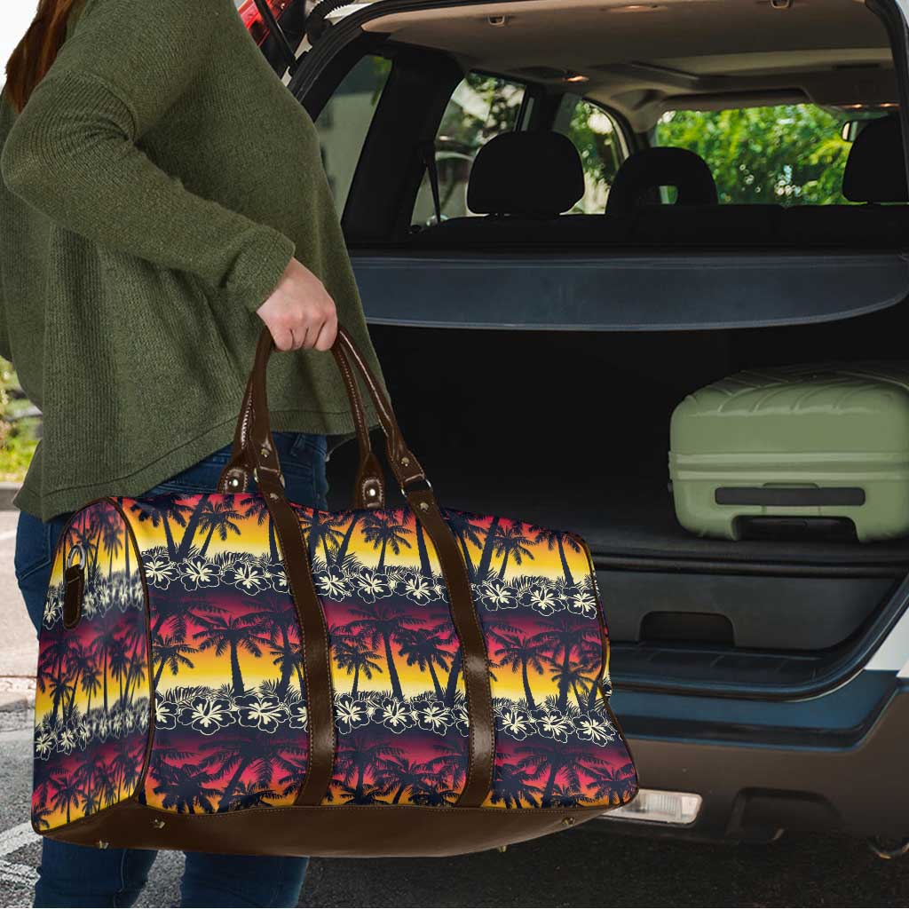 Hawaii Hibiscus Palm Tree Sunset Travel Bag Tropical Style - Polynesian Pride