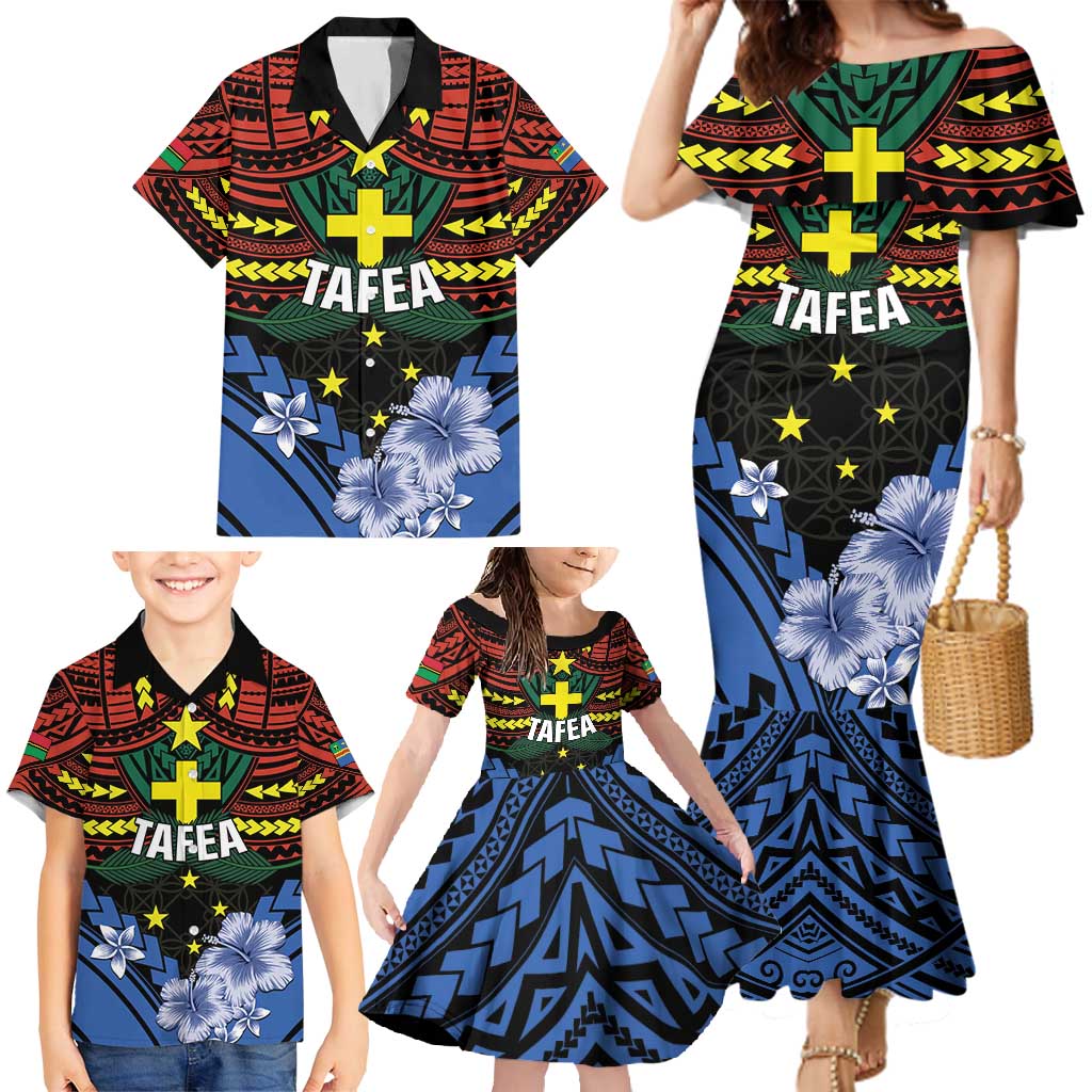 Personalised Vanuatu Tafea Province Family Matching Mermaid Dress and Hawaiian Shirt Unique Tropical Tribal Pattern LT01 - Polynesian Pride