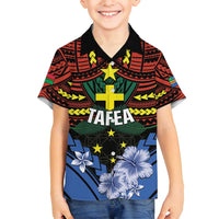 Personalised Vanuatu Tafea Province Family Matching Off Shoulder Maxi Dress and Hawaiian Shirt Unique Tropical Tribal Pattern LT01 Son's Shirt Colorful - Polynesian Pride