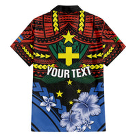 Personalised Vanuatu Tafea Province Family Matching Off Shoulder Short Dress and Hawaiian Shirt Unique Tropical Tribal Pattern LT01 - Polynesian Pride