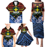 Personalised Vanuatu Tafea Province Family Matching Puletasi and Hawaiian Shirt Unique Tropical Tribal Pattern LT01 - Polynesian Pride