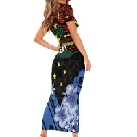 Personalised Vanuatu Tafea Province Family Matching Short Sleeve Bodycon Dress and Hawaiian Shirt Unique Tropical Tribal Pattern LT01 - Polynesian Pride