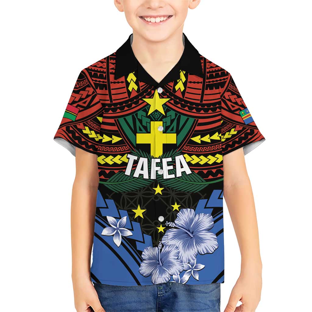 Personalised Vanuatu Tafea Province Family Matching Short Sleeve Bodycon Dress and Hawaiian Shirt Unique Tropical Tribal Pattern LT01 Son's Shirt Colorful - Polynesian Pride