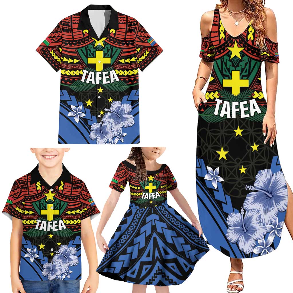 Personalised Vanuatu Tafea Province Family Matching Summer Maxi Dress and Hawaiian Shirt Unique Tropical Tribal Pattern LT01 - Polynesian Pride