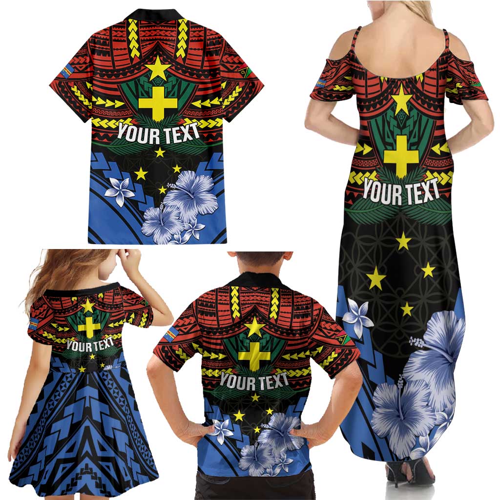 Personalised Vanuatu Tafea Province Family Matching Summer Maxi Dress and Hawaiian Shirt Unique Tropical Tribal Pattern LT01 - Polynesian Pride