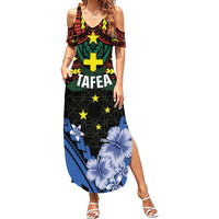 Personalised Vanuatu Tafea Province Family Matching Summer Maxi Dress and Hawaiian Shirt Unique Tropical Tribal Pattern LT01 Mom's Dress Colorful - Polynesian Pride