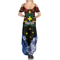 Personalised Vanuatu Tafea Province Family Matching Summer Maxi Dress and Hawaiian Shirt Unique Tropical Tribal Pattern LT01 - Polynesian Pride