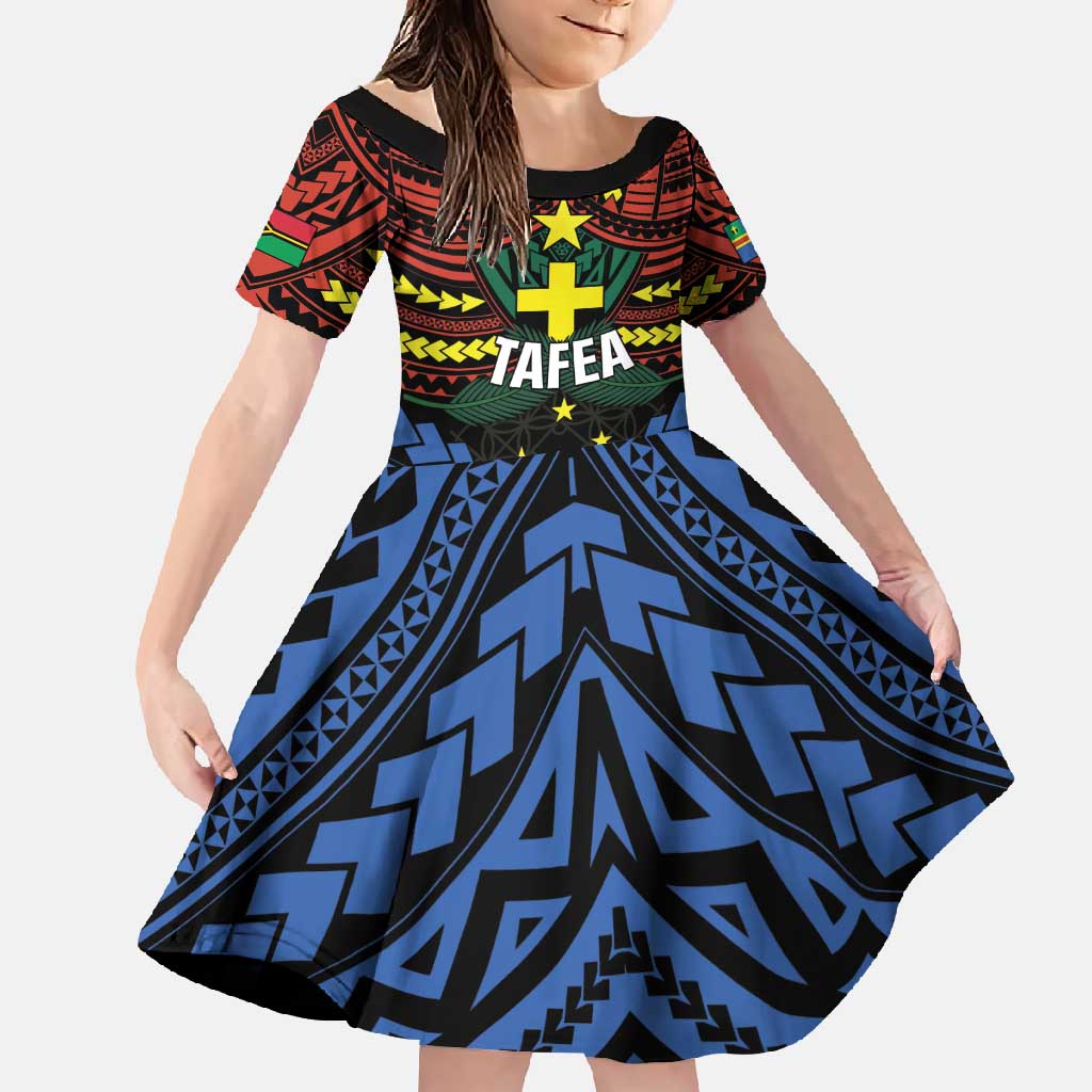 Personalised Vanuatu Tafea Province Family Matching Tank Maxi Dress and Hawaiian Shirt Unique Tropical Tribal Pattern LT01 Daughter's Dress Colorful - Polynesian Pride