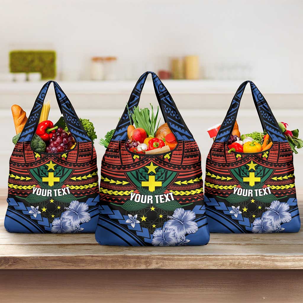 Vanuatu Tafea Province Grocery Bag Unique Tropical Tribal Pattern