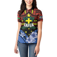 Personalised Vanuatu Tafea Province Women Polo Shirt Unique Tropical Tribal Pattern