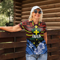 Personalised Vanuatu Tafea Province Women Polo Shirt Unique Tropical Tribal Pattern