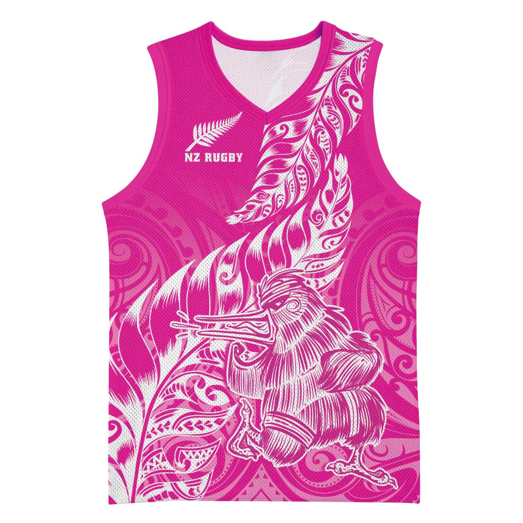 Custom New Zealand Rugby Silver Fern Basketball Jersey Aotearoa Kiwi Maori Pink Version LT01 Unisex Pink - Polynesian Pride