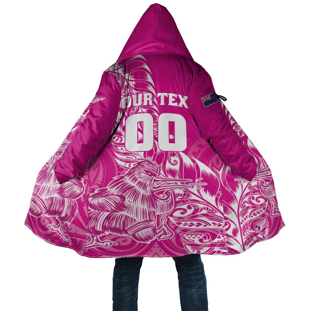 Custom New Zealand Rugby Silver Fern Cloak Aotearoa Kiwi Maori Pink Version - Polynesian Pride