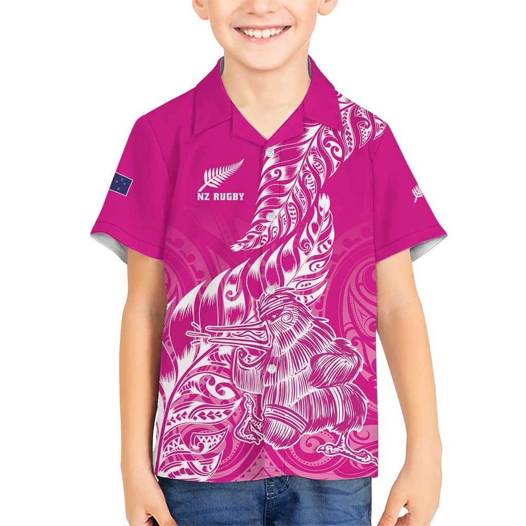 Custom New Zealand Rugby Silver Fern Hawaiian Shirt Aotearoa Kiwi Maori Pink Version LT01 - Polynesian Pride