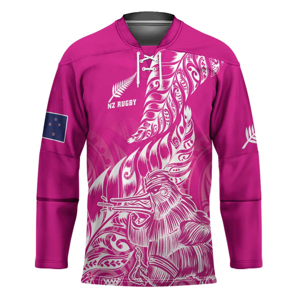 Custom New Zealand Rugby Silver Fern Hockey Jersey Aotearoa Kiwi Maori Pink Version LT01 Unisex Pink - Polynesian Pride