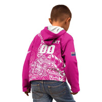 Custom New Zealand Rugby Silver Fern Kid Hoodie Aotearoa Kiwi Maori Pink Version LT01 - Polynesian Pride