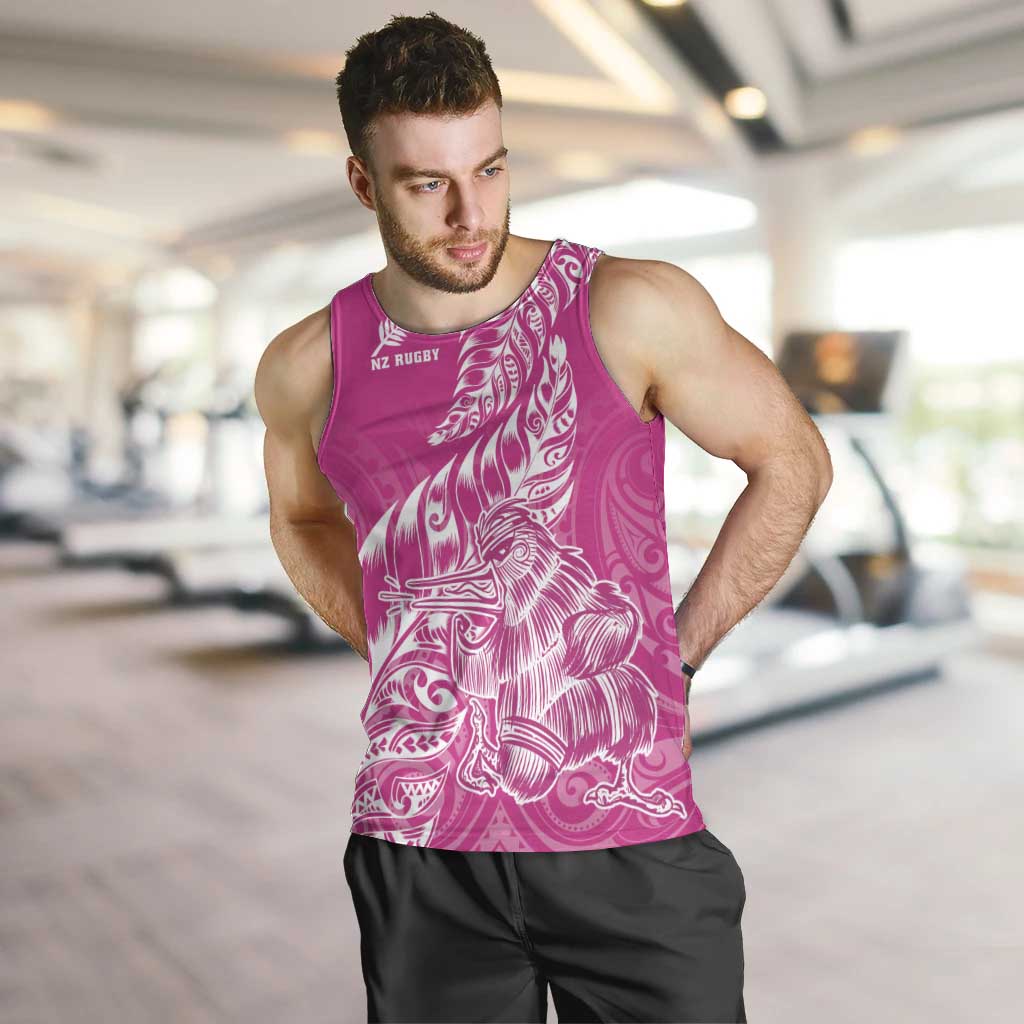 Custom New Zealand Rugby Silver Fern Men Tank Top Aotearoa Kiwi Maori Pink Version LT01 Pink - Polynesian Pride
