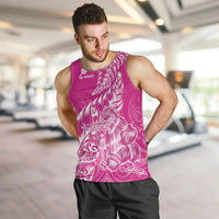 Custom New Zealand Rugby Silver Fern Men Tank Top Aotearoa Kiwi Maori Pink Version LT01 Pink - Polynesian Pride