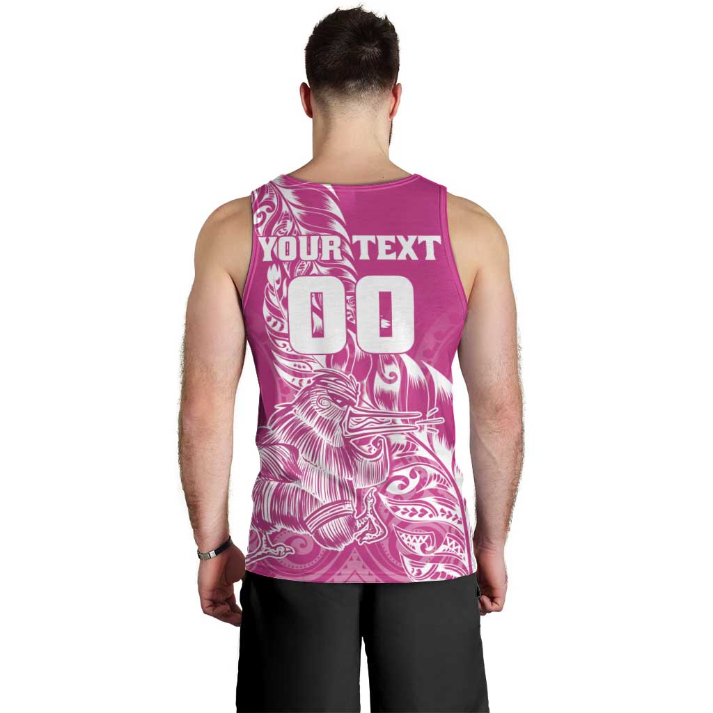 Custom New Zealand Rugby Silver Fern Men Tank Top Aotearoa Kiwi Maori Pink Version LT01 - Polynesian Pride