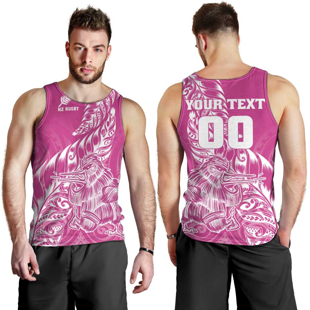 Custom New Zealand Rugby Silver Fern Men Tank Top Aotearoa Kiwi Maori Pink Version LT01 - Polynesian Pride