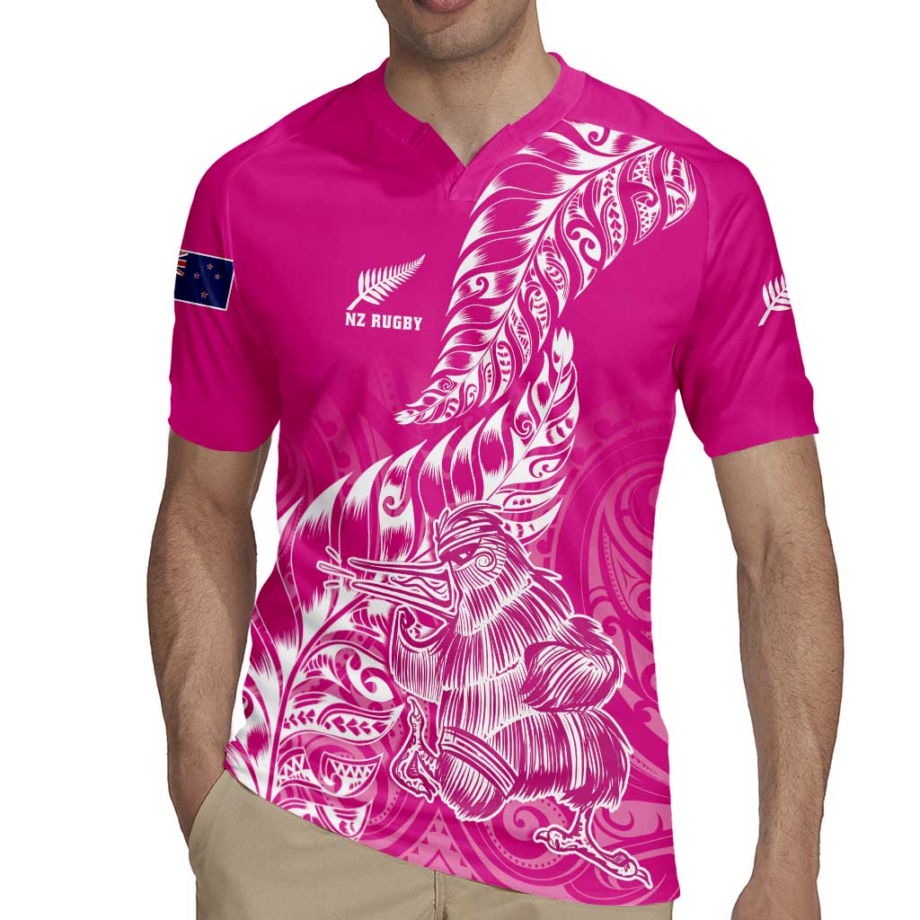 Custom New Zealand Rugby Silver Fern Rugby Jersey Aotearoa Kiwi Maori Pink Version LT01 - Polynesian Pride