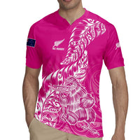 Custom New Zealand Rugby Silver Fern Rugby Jersey Aotearoa Kiwi Maori Pink Version LT01 - Polynesian Pride