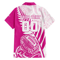 Custom New Zealand Rugby Silver Fern Hawaiian Shirt Aotearoa Maori Pink Version LT01 - Polynesian Pride