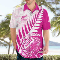 Custom New Zealand Rugby Silver Fern Hawaiian Shirt Aotearoa Maori Pink Version LT01 - Polynesian Pride