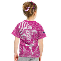 New Zealand Silver Fern Rugby All Pink Kid T Shirt Maori Tiki Player With Ta Moko Tribal LT01 - Polynesian Pride