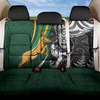 New Zealand and South Africa Rugby Back Car Seat Cover Silver Fern Protea Pattern World Cup 2023 LT01 One Size Art - Polynesian Pride