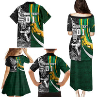 Custom New Zealand and South Africa Rugby Family Matching Puletasi Dress and Hawaiian Shirt Silver Fern Protea Pattern World Cup 2023 LT01 - Polynesian Pride