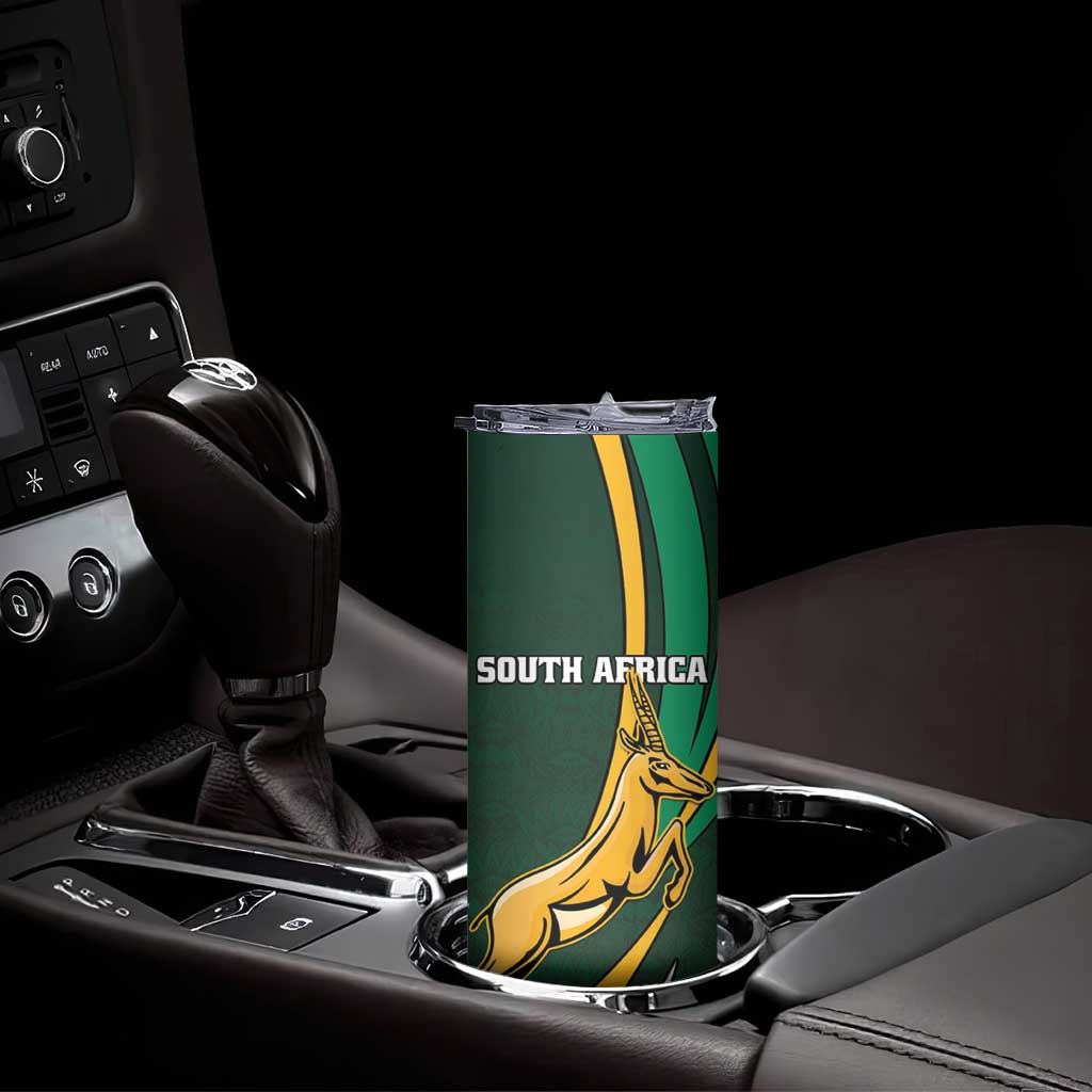 New Zealand and South Africa Rugby Skinny Tumbler Silver Fern Protea Pattern LT01 - Polynesian Pride