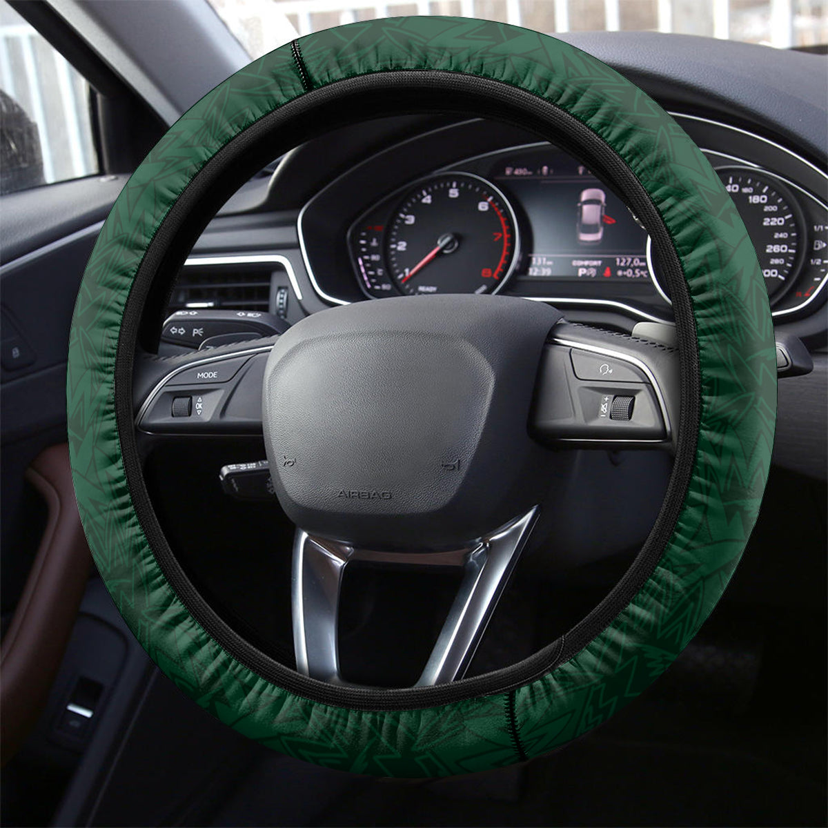 New Zealand and South Africa Rugby Steering Wheel Cover Silver Fern Protea Pattern World Cup 2023 LT01 - Polynesian Pride