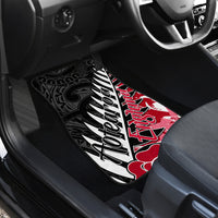 New Zealand and England Rugby Car Mats Silver Fern With Red Rose World Cup 2023 LT01 - Polynesian Pride