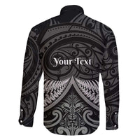 Personalised Toitu Te Tiriti Aotearoa Silver Fern Family Matching Off The Shoulder Long Sleeve Dress and Hawaiian Shirt New Zealand Maori Pattern LT01 - Polynesian Pride