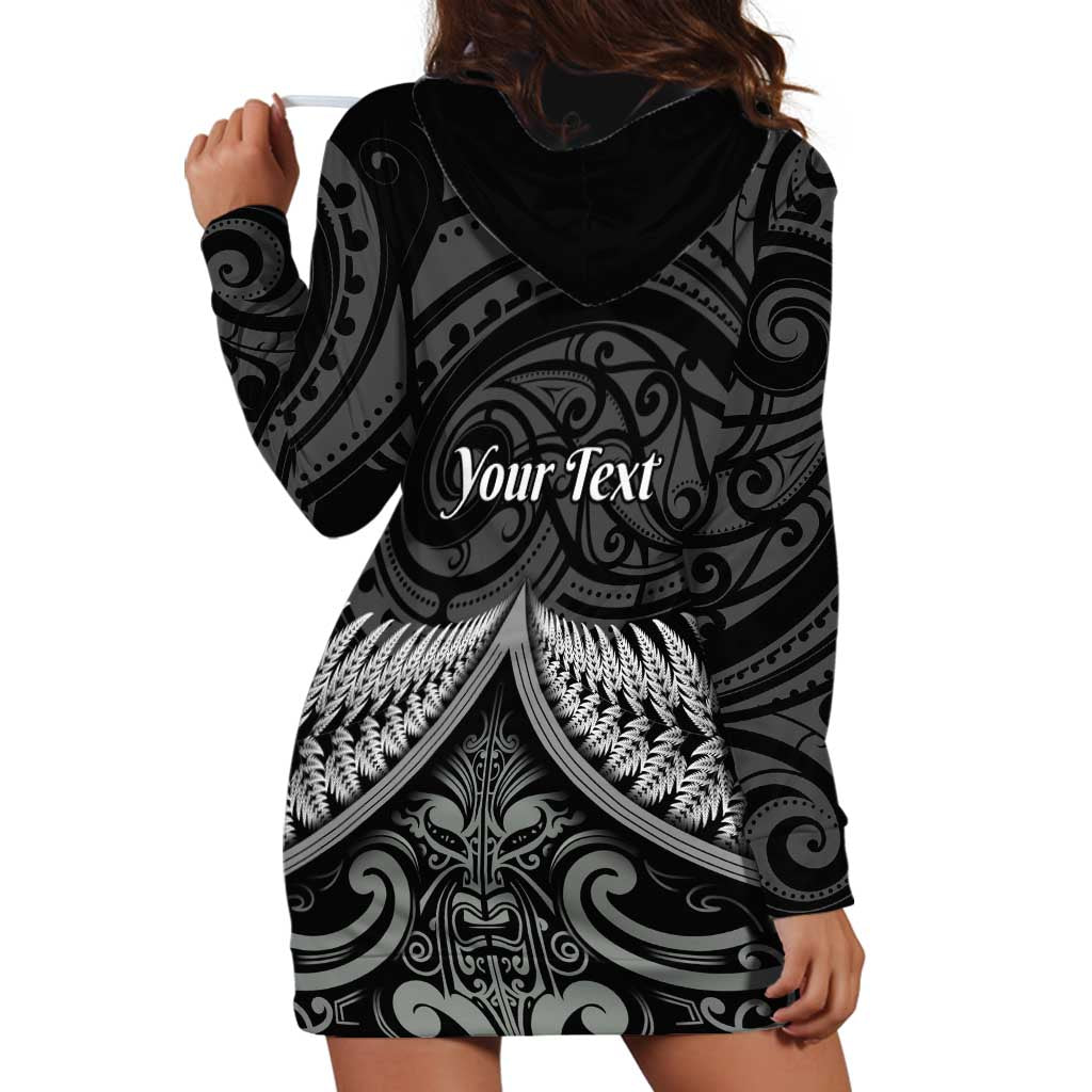 Personalised Toitu Te Tiriti Aotearoa Silver Fern Hoodie Dress New Zealand Maori Pattern LT01 - Polynesian Pride
