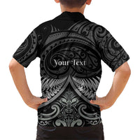 Personalised Toitu Te Tiriti Aotearoa Silver Fern Kid Hawaiian Shirt New Zealand Maori Pattern LT01 - Polynesian Pride