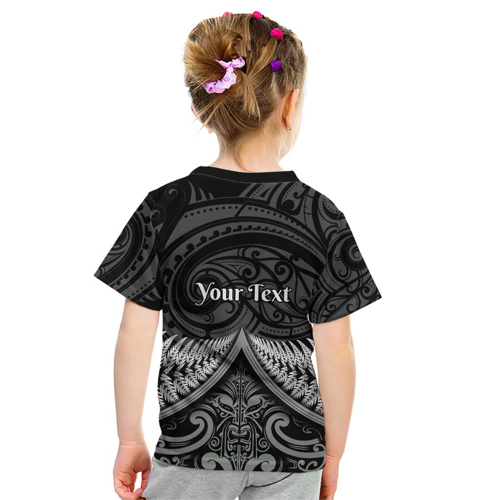 Personalised Toitu Te Tiriti Aotearoa Silver Fern Kid T Shirt New Zealand Maori Pattern LT01 - Polynesian Pride