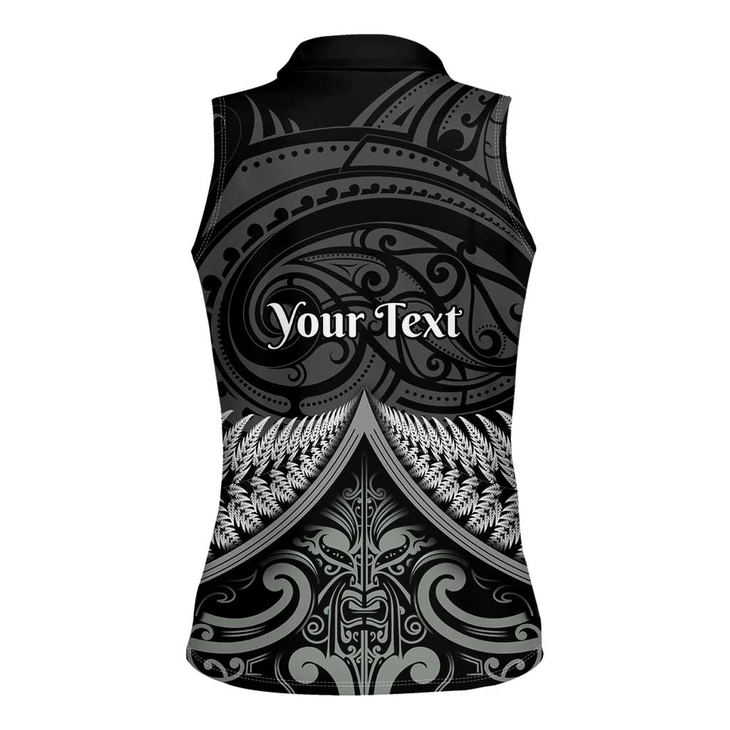 Personalised Toitu Te Tiriti Aotearoa Silver Fern Women Sleeveless Polo Shirt New Zealand Maori Pattern LT01 - Polynesian Pride
