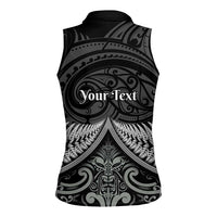 Personalised Toitu Te Tiriti Aotearoa Silver Fern Women Sleeveless Polo Shirt New Zealand Maori Pattern LT01 - Polynesian Pride