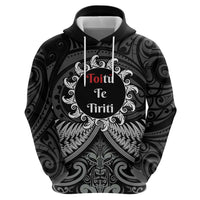 Personalised Toitu Te Tiriti Aotearoa Silver Fern Zip Hoodie New Zealand Maori Pattern LT01 - Polynesian Pride
