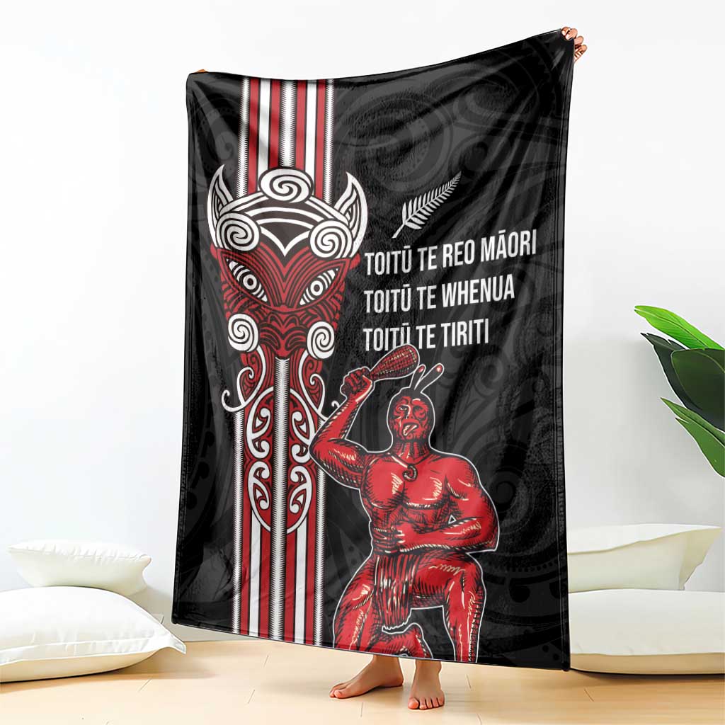 Toitu Te Reo Maori Toitu Te Whenua Toitu Te Tiriti Blanket Maori Warrior New Zealand LT01 - Polynesian Pride