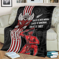 Toitu Te Reo Maori Toitu Te Whenua Toitu Te Tiriti Blanket Maori Warrior New Zealand LT01 - Polynesian Pride