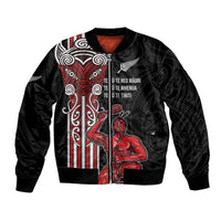 Toitu Te Reo Maori Toitu Te Whenua Toitu Te Tiriti Bomber Jacket Maori Warrior New Zealand LT01 Unisex Black - Polynesian Pride
