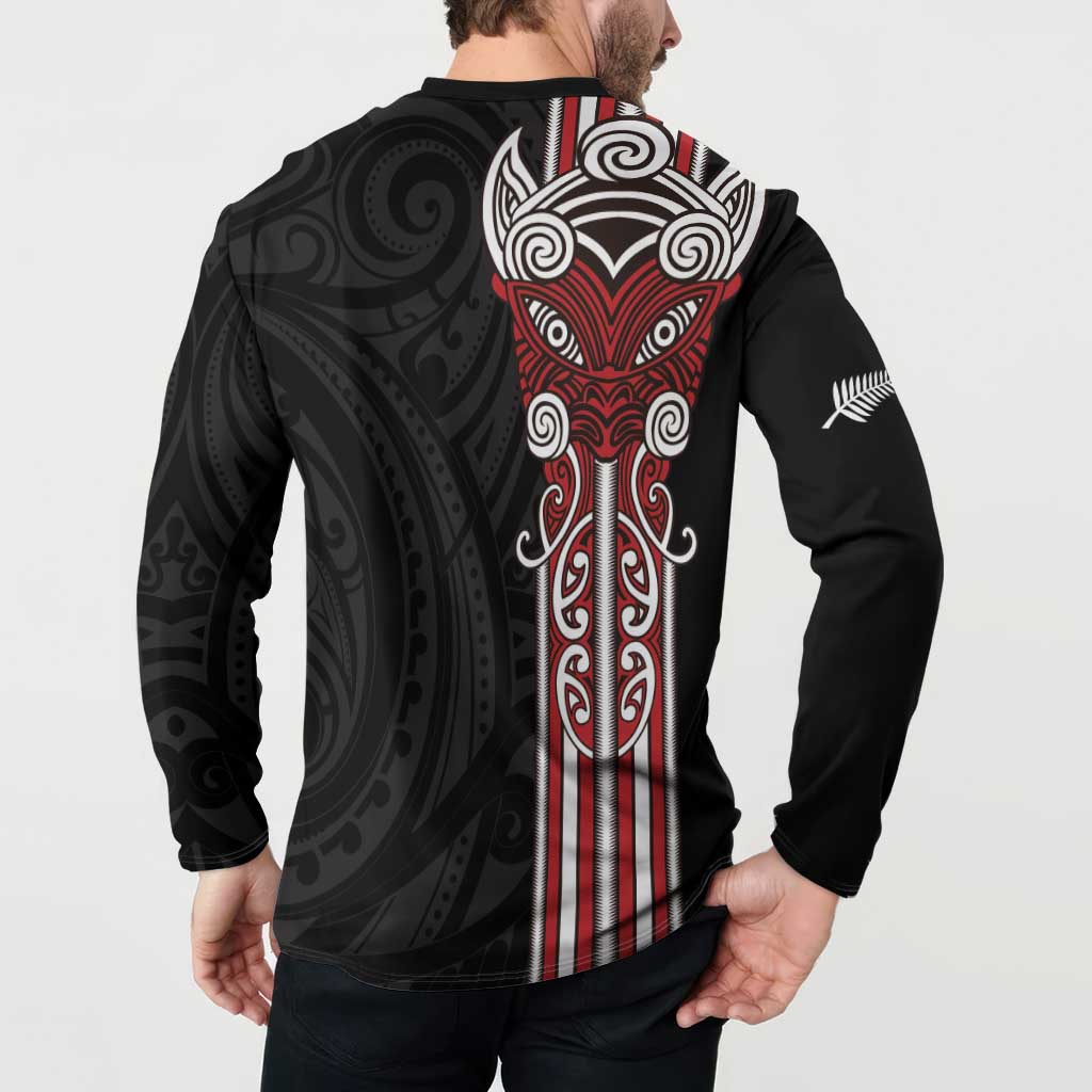 Toitu Te Reo Maori Toitu Te Whenua Toitu Te Tiriti Button Sweatshirt Maori Warrior New Zealand LT01 - Polynesian Pride