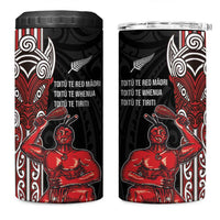 Toitu Te Reo Maori Toitu Te Whenua Toitu Te Tiriti 4 in 1 Can Cooler Tumbler Maori Warrior LT01 One Size: 16 oz Black - Polynesian Pride