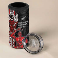 Toitu Te Reo Maori Toitu Te Whenua Toitu Te Tiriti 4 in 1 Can Cooler Tumbler Maori Warrior LT01 - Polynesian Pride