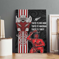 Toitu Te Reo Maori Toitu Te Whenua Toitu Te Tiriti Canvas Wall Art Maori Warrior New Zealand LT01 - Polynesian Pride